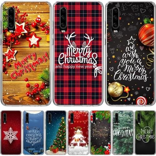 Merry Christmas Phone Case for Huawei P40 P30 P20 Mate 30 20 10 Pro P10 Lite P Smart Z + 2019 Gift Coque Cover Capa