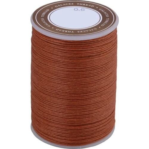 Handmade Sewing Accessories Wax Waxed Cord String Light Brown 0.6mm Dia