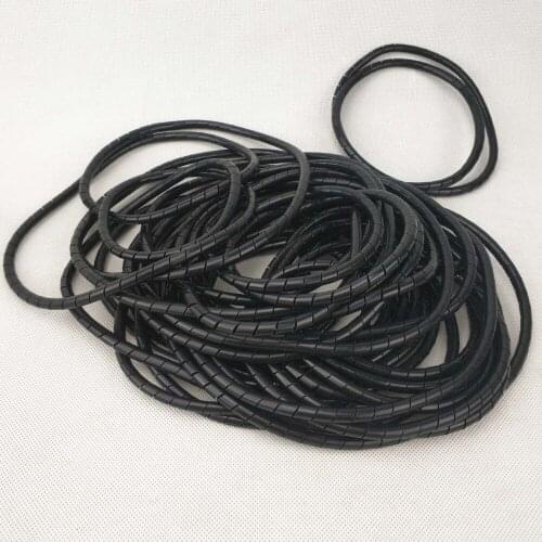 Spiral Cable Wire Wrap Tube Wind Harness Protection Belt Computer Manage Cord Black/Transparent White Color