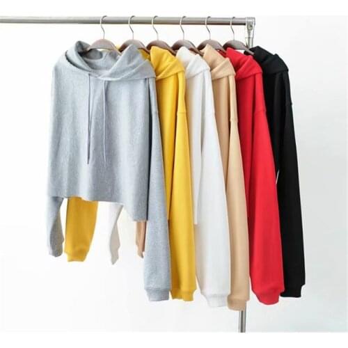 Fall 2020 hoodies and sweatshirts for women white cropped hoodie oversized black red drawstring kawaii hoodie casual streetwear