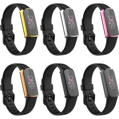 TPU Soft Full Screen Glass Protector Smartband Case Shell Edge Frame For Fitbit Luxe Band Protective Bumper Cover Accessories
