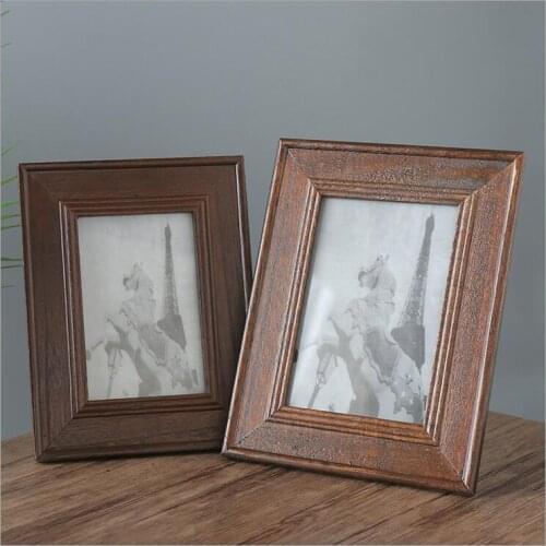 Vintage Nature Wooden Photo frame Table pictur frame Set American style Picture Frame Descktop decoration PhotoFrame