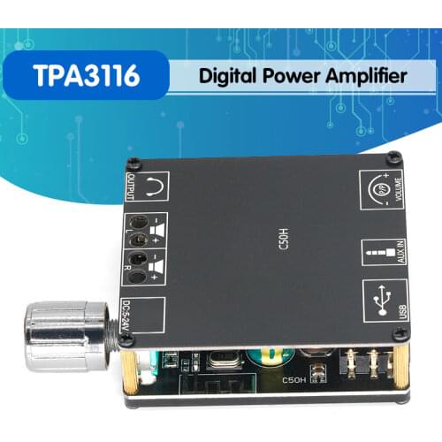 XY-C50H Bluetooth 5.0 Wireless Audio TPA3116 Digital Power amplifier Stereo board 50Wx2 Bluetooth Amp Amplificador 3.5MM USB APP