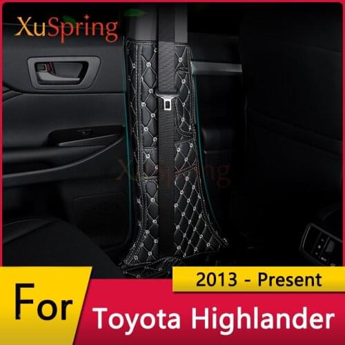 2pcs Car B Pillar Anti-dirty Protective Mat For Toyota Highlander 2013-2018 3th XU50 Pad Cushion Case Stickers Styling