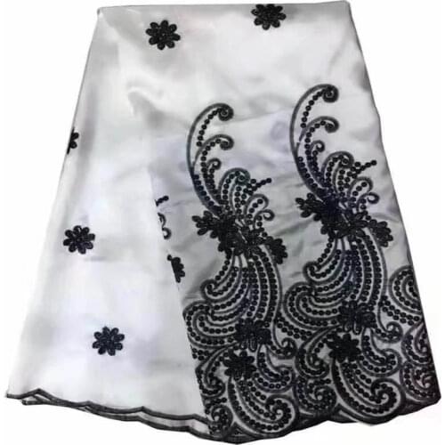2021Latest High Quality African George Lace Fabric Embroidery Printing Lace Fabric 5 Yards For Indian Style Lace Fabric. LX12292
