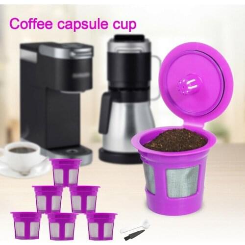 6PCS Coffee Filter Reusable Refillable Coffee Capsule Filters Coffee Parts for KEURIG Mini Plus K45 K70 Capsule Machine Parts