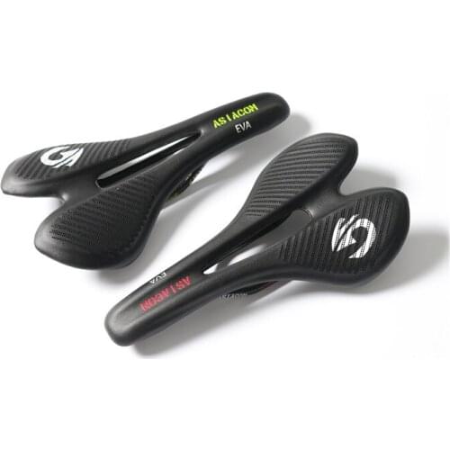 ASIACOM Carbon Fiber Hollow cushion Super Soft PU+EVA Bicycle Saddle Seat Mountain/Road/Folding Bike Carbon Bow Saddle