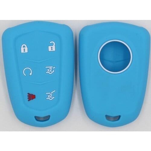 2PC KAPU Multi-coloured Key Case for Car for Cadillac CT6 XTS XT5 SRX ATSL 5 Buttons Silicone Car Key Cover Case Wholesale