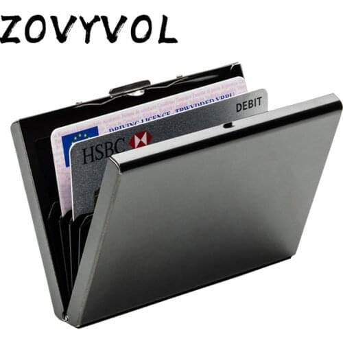 ZOVYVOL Stainless Steel Aluminium Metal Case Box Men Business Credit Card Holder Case Cover women Coin Purse Card Rfid wallet