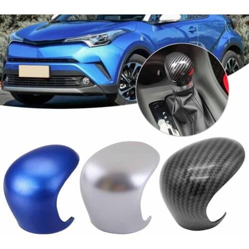 Car Gear Lever Shift Knob Cover ABS Decoration Trim For Toyota C-HR CHR 2016 2017 2018 2019 2020 Carbon Fiber/Blue/Silver