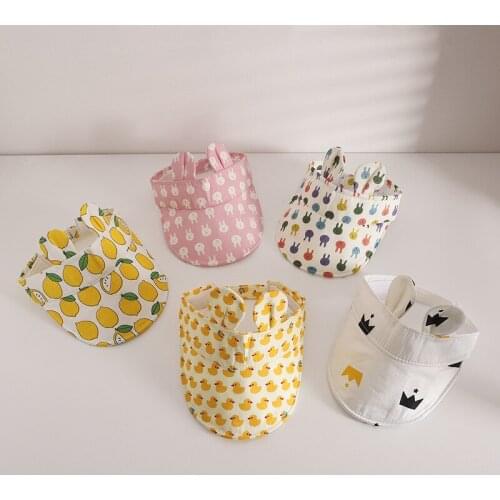 Children Hat Summer New Cute Cartoon Print Baby Girl Sunshade Empty Top Hat Korean Travel Sun Hat Boy Kids Panama Beach Visor