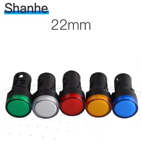 22mm Panel Mount LED Indicator Pilot Signal Light Lamp work with switches