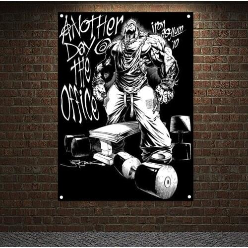 Canvas Painting Wall Art Stickers Boxing Martial Arts Hall Gym Decor Man Muscular Body Wall Hanging Banners Flag Workout Poster