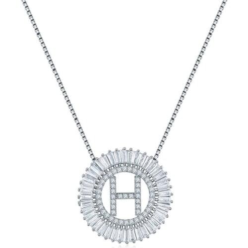 HUAMI Hot Sale M J Y Initials Pendant Necklaces For Women Men Charm Chain Simple Silver Color Family Jewelry Gift Collier Femme