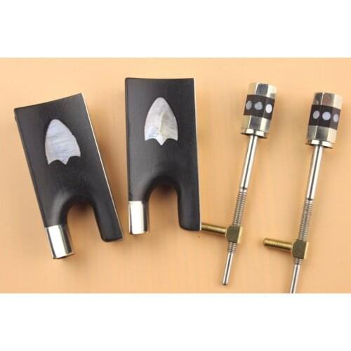 2 set top ebony violin bow frog screw 4/4 full size nickel silver violin parts