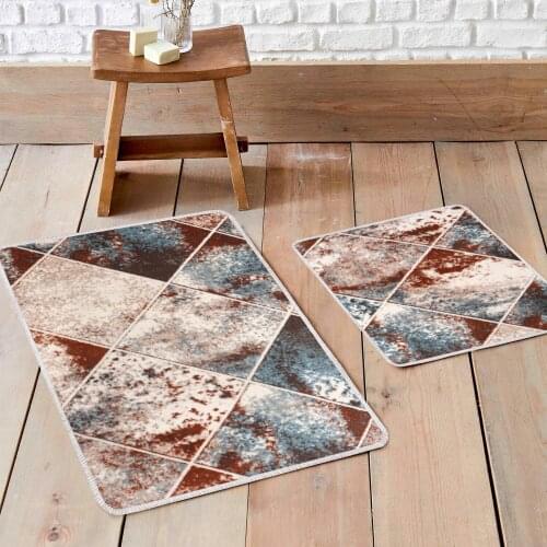 OceanLand Bathroom Carpet Mat Non-Slip Backed Double Closet Set Home Modern Elegance Vivid Color Quality Easy to Clean