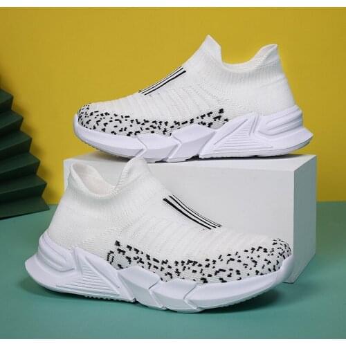 Boys Girls Sneakers Children Breathable Casual Sports Sock Shoes Boys Comfortable Fly Weave Fashion Running Shoes Kids Zapatilla