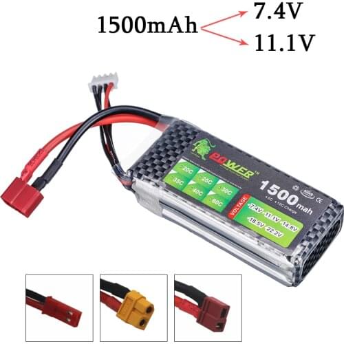 Lipo Power 7.4V 1500mAh Lithium Battery For RC Toys Car Boat Helicopter Parts 2s Lipo battery 7.4v RC Drones Battery