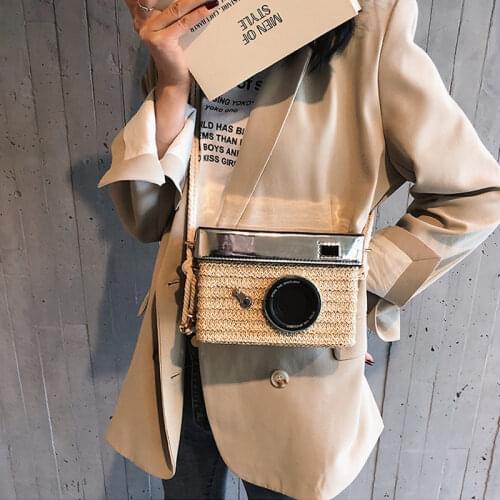 New Fashion Straw Camera Bag Brand Square Womens Crossbody Bags Luxury High Quality Female Shoulder Bag Designer Shopper Purse