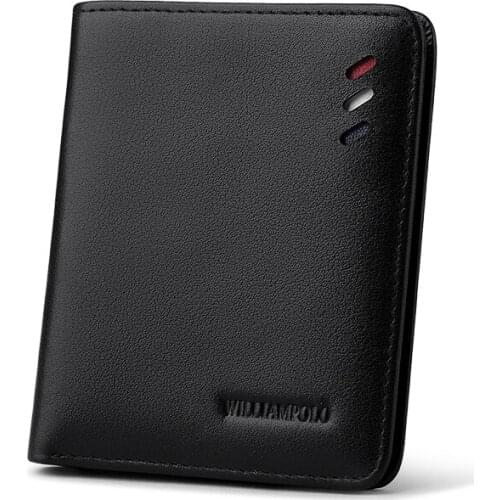 Genuine Leather mens wallet super thin Mini mens short compact mens cowhide wallet pocket