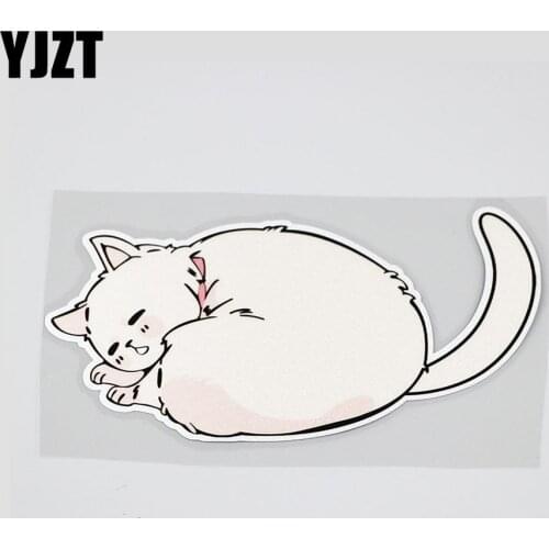 YJZT 16.1CMX8.4CM Cute A Cat is Sleeping Decal Car Sticker 13B-0009