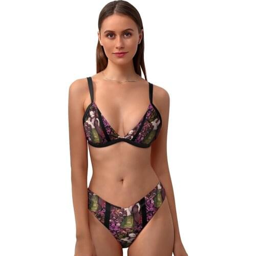 Nezuko Bikini Swimsuit V Shape Chic Swimwear Bathing Ladies Hot Sale Two Piece Bathing Suit
