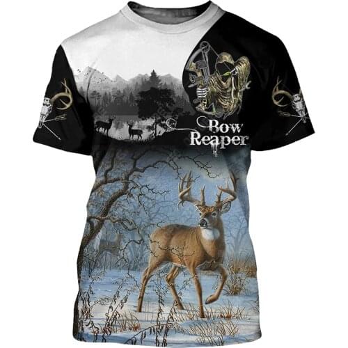2021 New Hunter T-Shirt 3D Print Mens womens Outdoor Sports Hunting Popular Deer Hunting Short Sleeve Oversize Drop ship