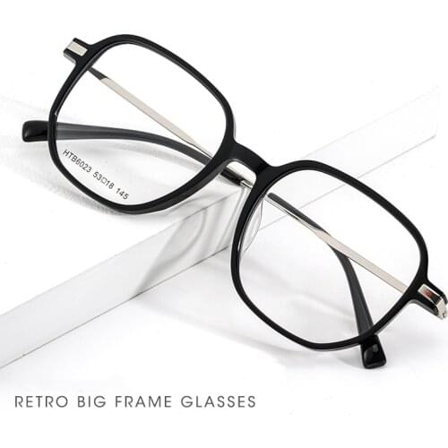 New Men and Women Ultra-light Pure Titanium Eyeglasses Frame Retro Big Frame Myopia/Hyperopia/Prescription Glasses Frame HTB6023