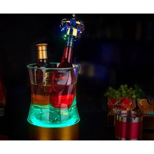 New rechargeable Wine ice Bucket LED RGB Light Ice Cooler Champagne Wine Beverage Drinks Beer Bar Party Tools