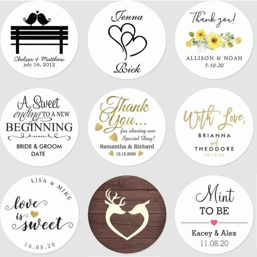 Personalized Wedding Stickers Invitation Customized Seals label Name Date birthday party Favors Gift Box decoration bag