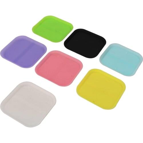 6cm Mini Square Plastic Plant Flower Pot Trays Home Garden Office Balcony Decor Planter Colorful Pots Chassis Tray