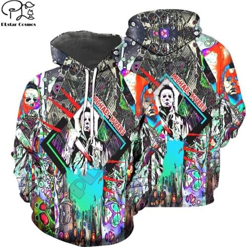 PLstar Cosmos Michael Myers Halloween 3D Printed Hoodies Sweatshirts Zip Hooded For Men And Women Casual Streetwear Style-M24