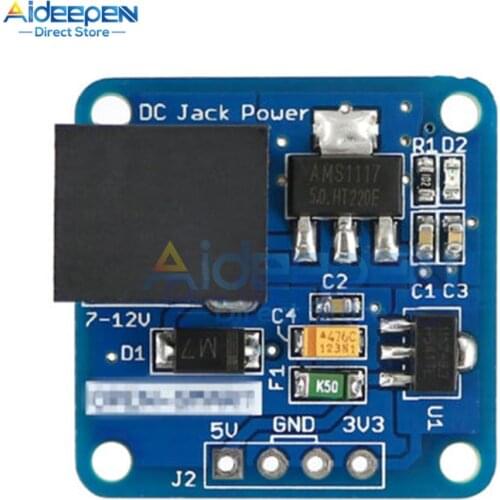 DC Jack Power 7-12V to DC 5V 3.3V Step-down Converter Voltage Regulator Power Supply Module Breadboad For Arduino