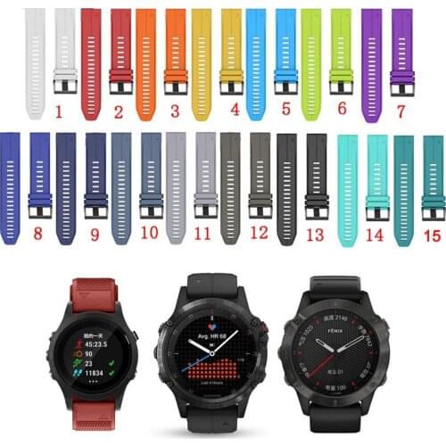 22mm Silicone Watchband For Garmin instinct Fenix 5 Plus 6 pro Forerunner 935 945 Approach S60 S40 Quick Release Easy Band Strap