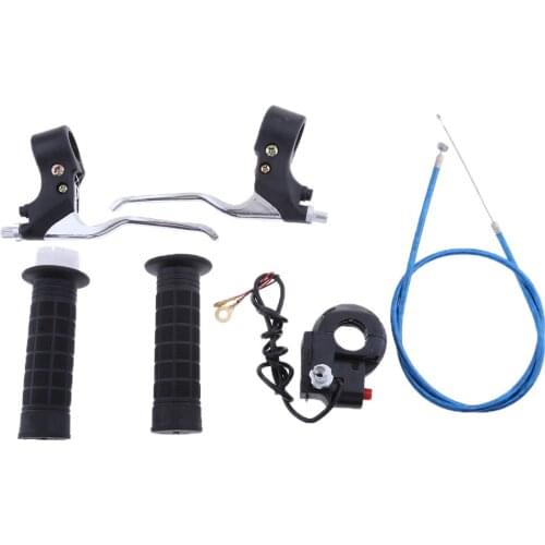 Motorcycle Handlebar Grips & Throttle Cable & Brake Levers & Kill On-Off Switch for 47 49cc Engine Mini Dirt Bike