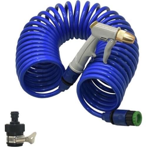 Garden Water Gun Hose Nozzle With EVA Spring Tube Garden irrigation sprinkler Mutifunctional Car Washing Yard Water Sprayer Kit