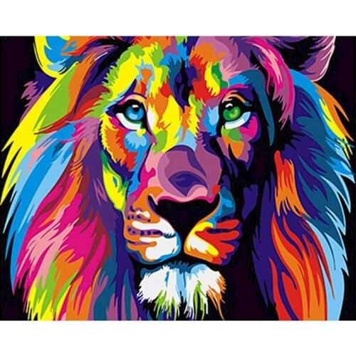 SDOYUNO DIY Paint By Numbers For Adults Canvas Painting Kits Handpainted Gift Lion Coloring By Numbers Animal Room Decoration