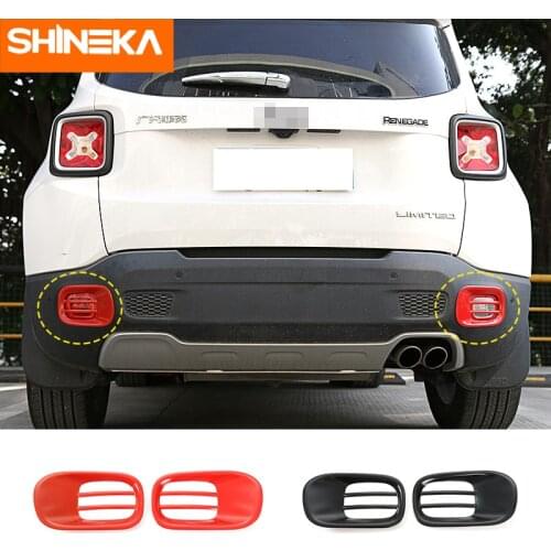 SHINEKA Car Styling ABS Rear Fog Light Lamp Decoration Cover Trim Frame Exterior Decoration Accessories for Jeep Renegade 2016
