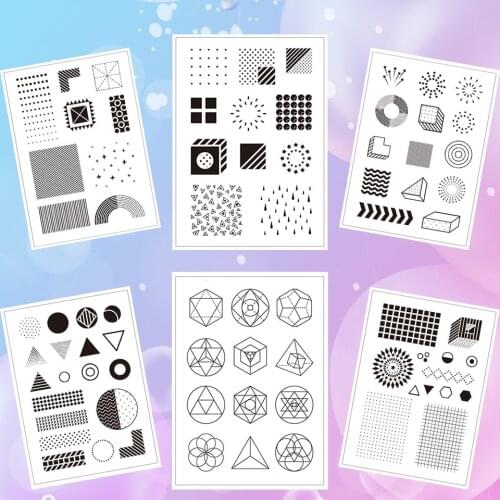 Geometric Figure Transparent Clear Stamps Seal For Scrapbooking/Rubber Stamp Sentiment Bullet Journal Photo Album Card Making