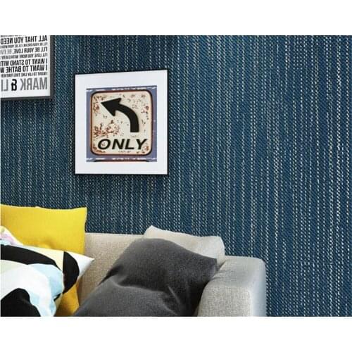 Beibehang Modern minimalist pure pigmented dark blue non-woven wallpaper Living room restaurant clothing store 3d wallpaper