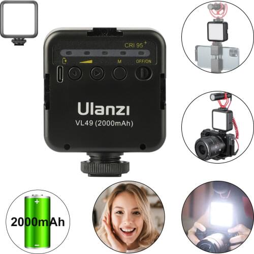 ULANZI VL49 LED Video Light Rechargeable Vlog iPhone Camera Fill Lamp Hot Shoe