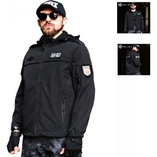 Military Men Tactical Hunting Jacket Softshell Waterproof Coat Outdoor Sport Hooded Jacket Hiking Camping Windproof Windbreaker