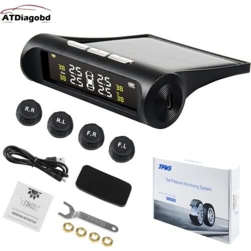 VSTM Smart Car TPMS Tyre Pressure Monitoring System Solar Power Digital LCD Display Auto Security Alarm Systems Tyre Pressure