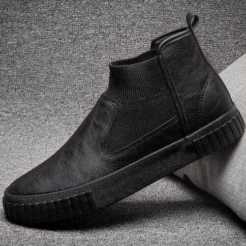 High Shoes Spring Winter Korean Version Tide Shoes Martin Boots Mens Shoes Cotton Shoes