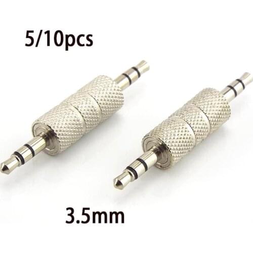 3.5MM Jack to Jack Straight Adapter Connector Real Audio Converter 3.5mm 3 Pole Earphone Male Plug Extanded wire
