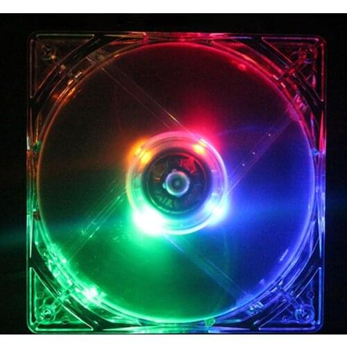 8cm Cooling Fan PC Computer Case DC 12V Molex 4PIN Mute Color Light 8025 With LED Lights Chassis 80*80*25mm