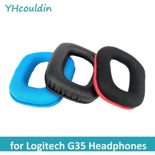 YHcouldin Ear Pads Suitable for Logitech G35 Headphones Soft Leatherette Ear Cushions Breathable Mesh Cloth Replacement Earpads
