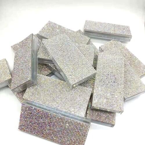 Free shipping 10/30/50 boxes wholesale empty eyelashes packaging box full drill eyelashes box 3D false eyelashes box with logo