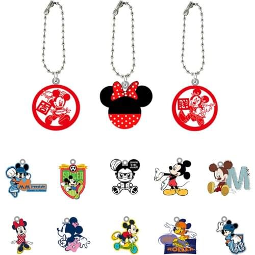 Disney Mickey Minnie Pattern Keychain Acrylic Mickey Mouse Jewelry Gifts for Friends Boys and Girls Fashion Jewelry Keychain