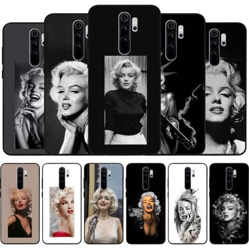 Marilyn Monroe black Silicone Phone Case For Redmi note 9 8 7 Pro S 8T 7A Cover